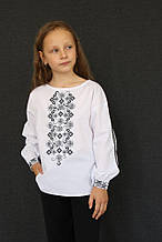 Вишита блуза "Кароліна" чорно-сіра