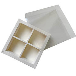 Коробка130х126х35 на 4 комірки біла