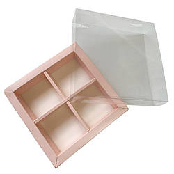 Коробка130х126х35 на 4 комірки пудра