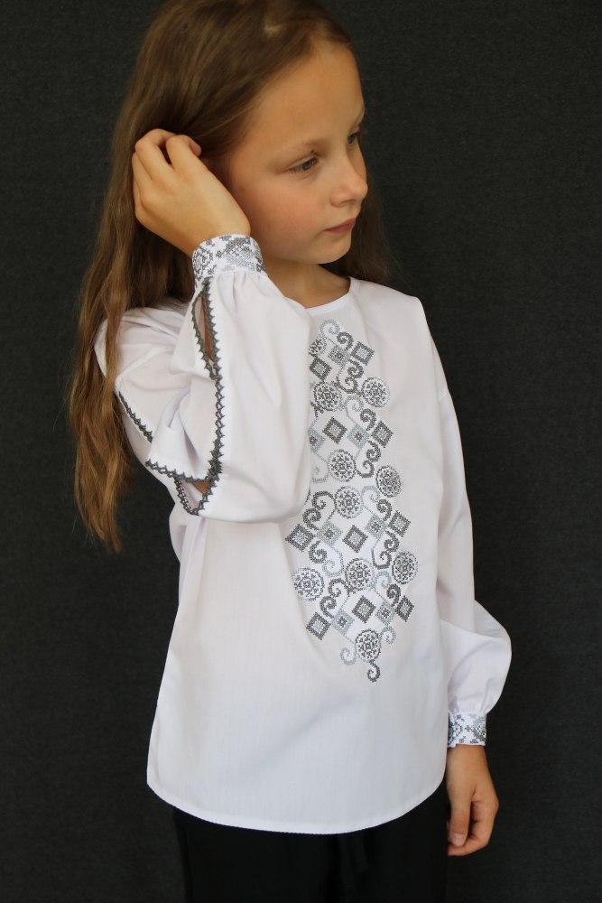 Вишита блуза "Кароліна" темно сіра-сіра, фото 1