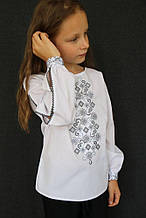 Вишита блуза "Кароліна" темно сіра-сіра