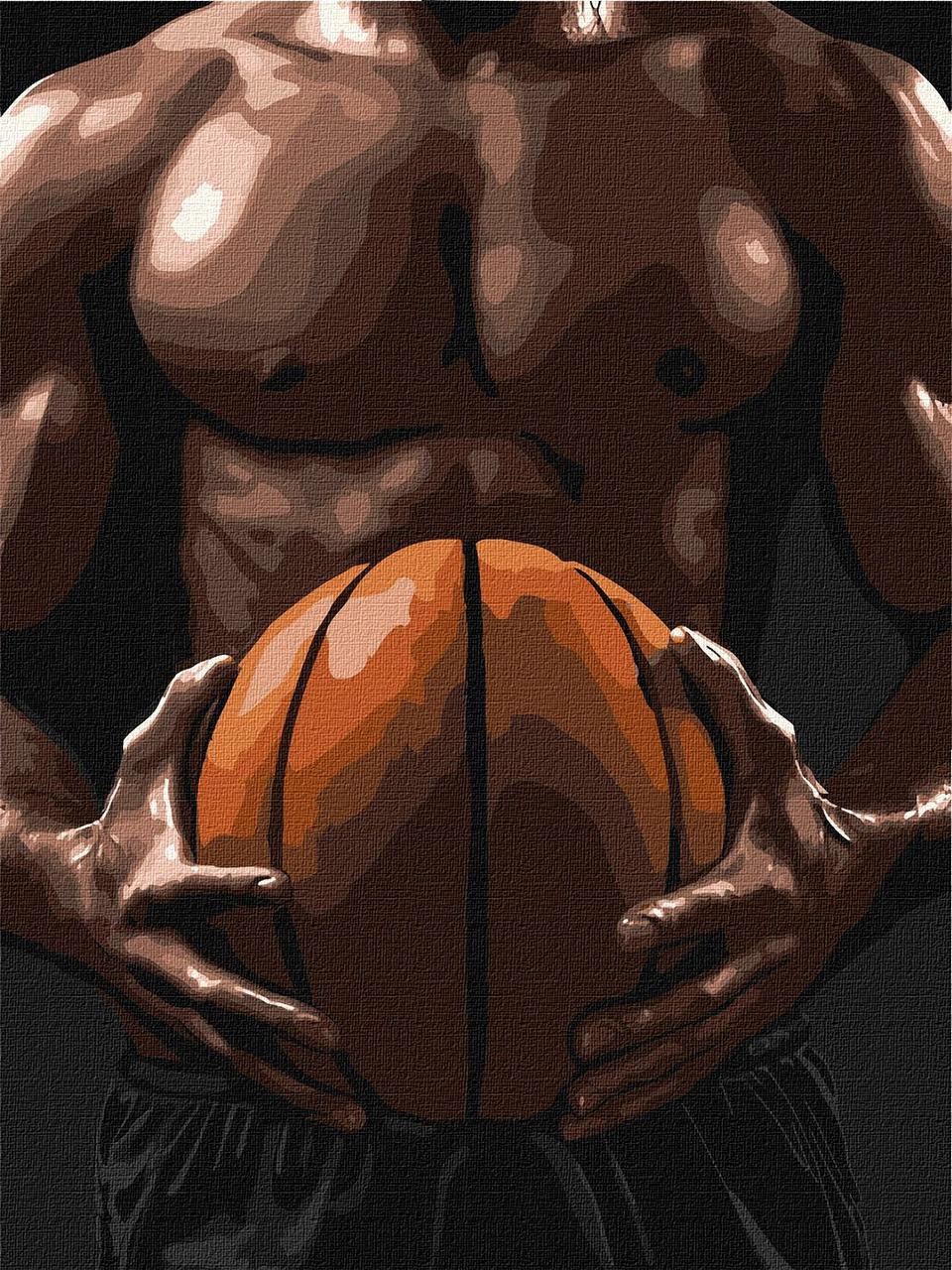 Картина за номерами Люди. Прес баскетболіста 30*40 см Ідейка KHO 8633, фото 1