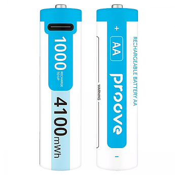 Акумуляторні батарейки Proove  AA 2шт. 4100 мАч з роз'ємом Type-C Compact Energy Pro