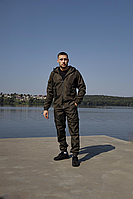 Чоловічий комплект soft shell хакі костюм демісезонний весна-осінь водонепроникний тактичний вітрозахисний