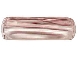 Елегантна велюрова подушка-циліндр 22×60 см рожевого кольору