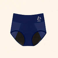 Труси для критичних днів сліпи нейлонові з високою посадкою. Трусики для місячних з чорною ластовицею 4XL, Синій