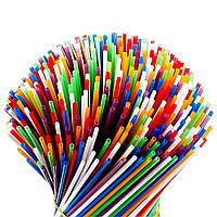 Трубочки Ø3 мм 21 см для мохіто та коктейлів різнокольорові, пластикові, соломинки для коктейлів та соків 500 штук