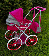 Візок для ляльок SO 6918-1  металева основа, додатковий кошик, складний каптур, сумка, в коробці