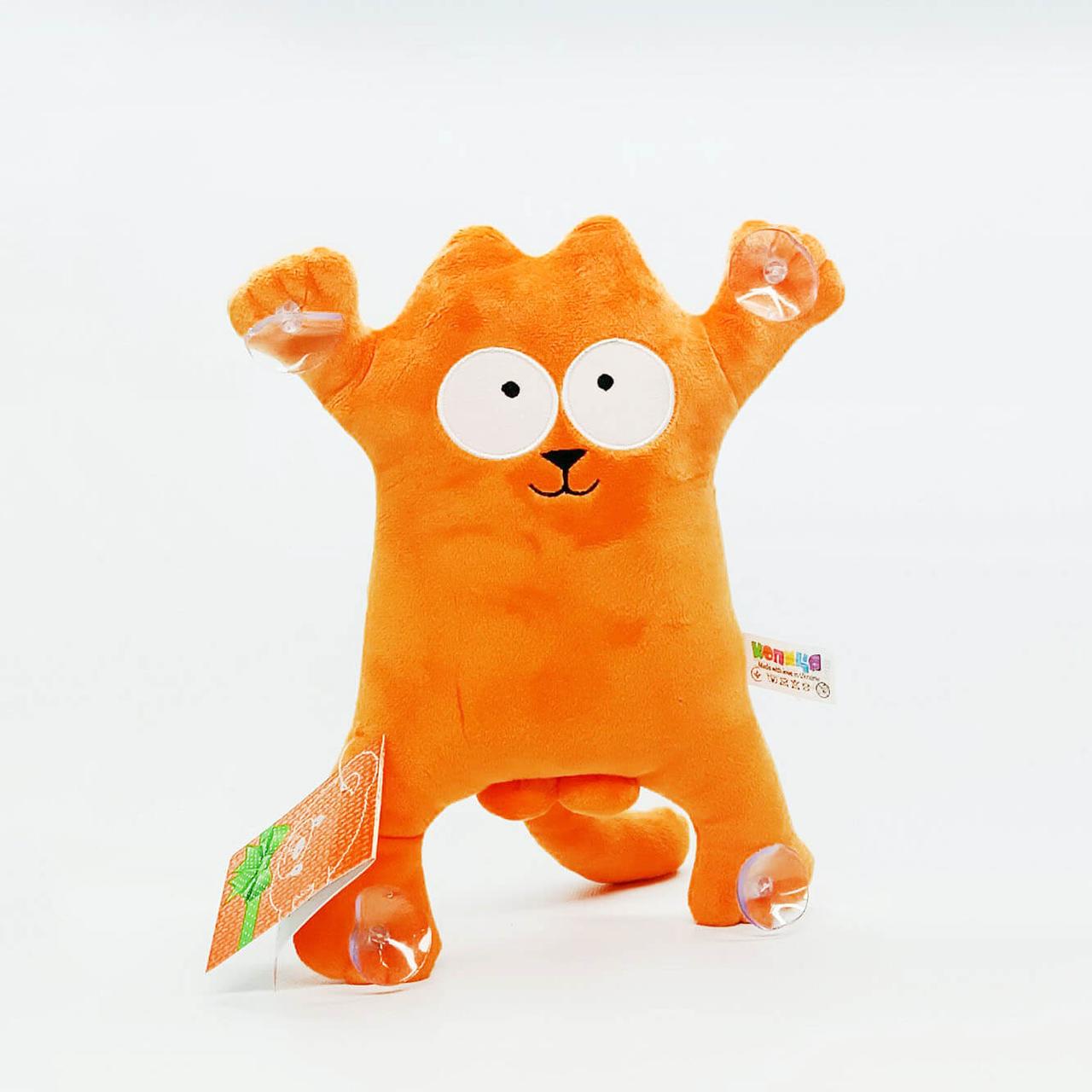 М’яка іграшка Копиця Кіт Саймон 28 см — рудий з присосками, арт. 00284-13, фото 1