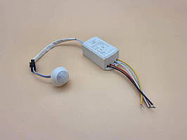 Датчик руху інфрачервоний (PIR) на рух, білий, 220V