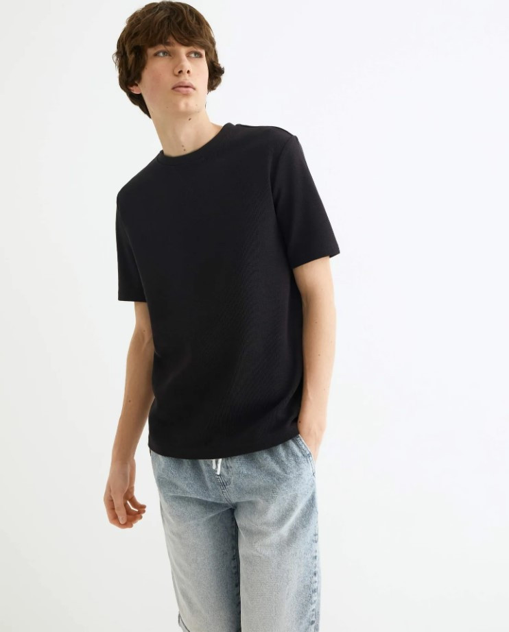 Футболка чорна базова для хлопчика підлітка, фото 1