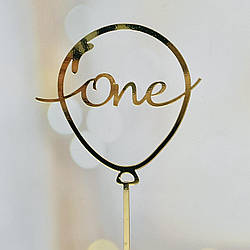 Топер, декор для кондитерських виробів дзеркальний One