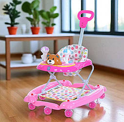 Дитячі ходунки-качалка 3656A-S-8 "ВЕДМЕДИК" з батьківською ручкою та музичним блоком
