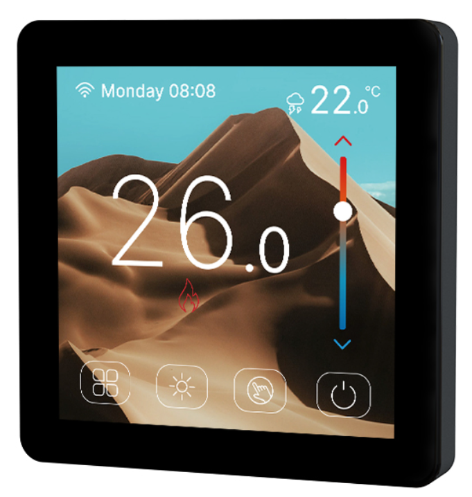 Кольоровий Wi-Fi регулятор до теплої підлоги 4HEAT Premium CS08 | Сенсорний TFT-дисплей 4-дюйма, фото 1