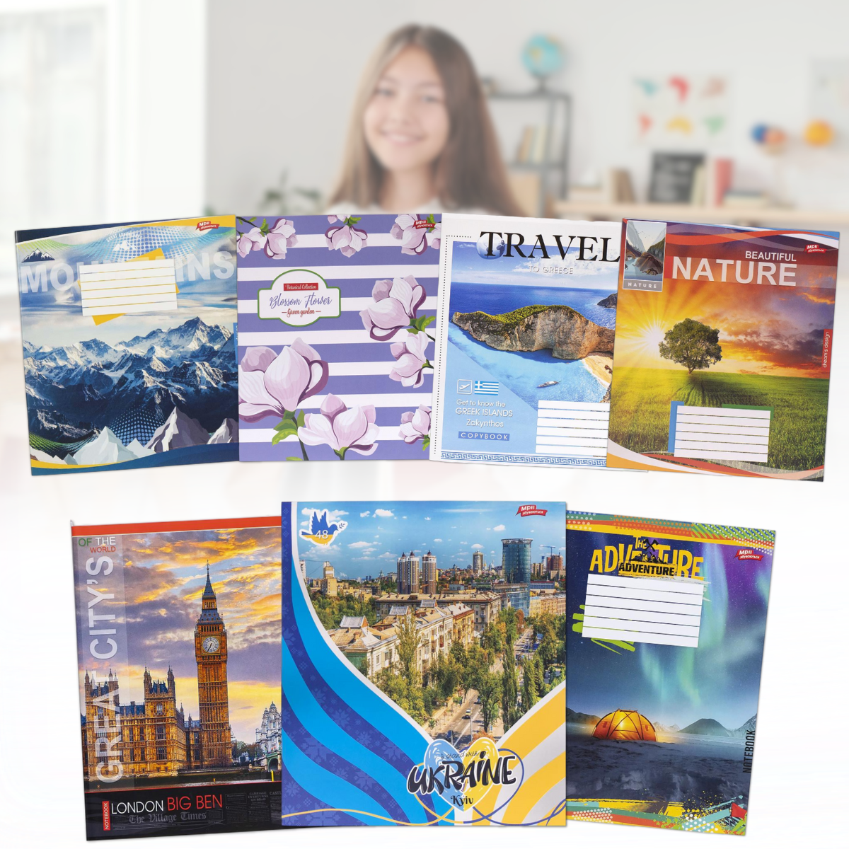 Зошит на 48 аркушів з кольоровою обкладинкою в клітинку "Мрії" "mix" Упаковка 16 шт., фото 1