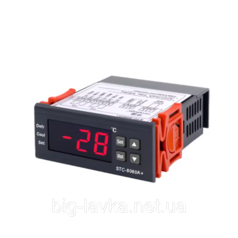 Регулятор температуры STC-8080A цифровой 12v Чёрный, фото 1