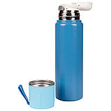 Термос Yes 500 мл, "Fusion" з чашкою, блакитний, фото 2