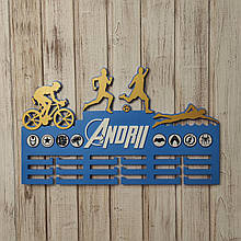 Медальниця для спортсмена. Вішалка троєборство. Вішалка для нагород з триатлону. Вішалка для нагород