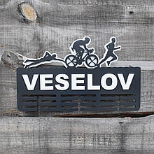 Вішалка троєборство. Медальниця для спортсмена. Вішалка для нагород з триатлону. Вішалка для нагород