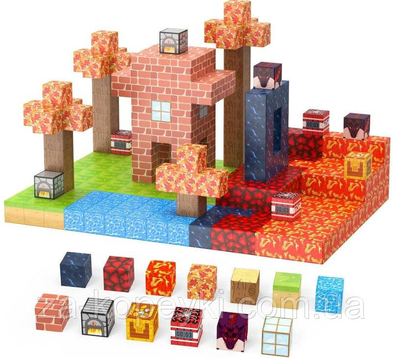 Магнітний конструктор Minecraft Maple Forest Adventure Майнкрафт Пригоди в кленовому лісі 200 деталей, фото 1