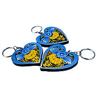 Брелок "Серце Патріотичне" 5,5*5,5 см., з Петриківським розписом, ручна робота