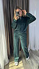 Велюровий спортивний жіночий костюм на молнії зі стрілками р.42-60 SPRING СМАРАГД 769, фото 5