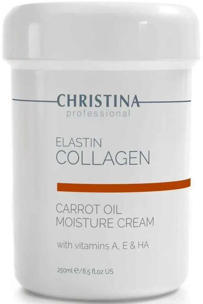 CARROT OIL MOISTURE CREAM ELASTIN COLLAGEN CHRISTINA Морквяний зволожувальний крем для сухої шкіри 250 мл, фото 1
