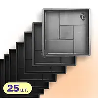 Формы 300х300 для тротуарной плитки Лабиринт 25шт, Верес-2007