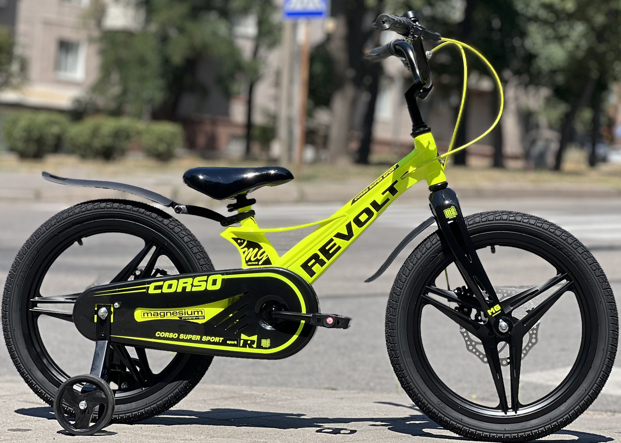 Дитячий велосипед 18" Corso Revolt MG-18340 чорно-жовтий на зріст 105-115 см, фото 1