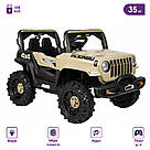 Дитячий електромобіль на акумуляторі QD-V80 електромашинка для дітей з пультом керування хакі, фото 2