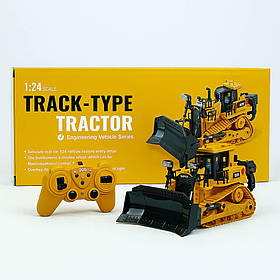 Бульдозер на радіокеруванні 24 см BC1030 — іграшкова спецтехніка зі звуками та рухомим ковшем