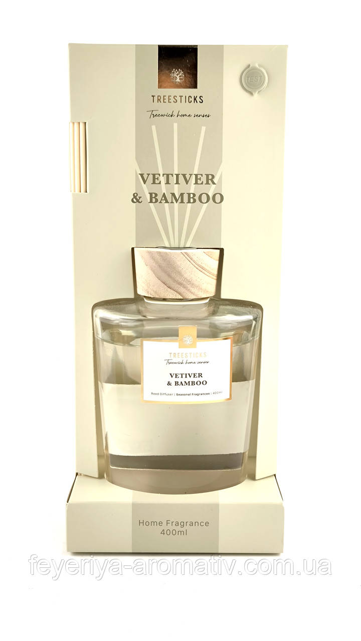 Аромодифузор TREESTICKS Vetiver & Bamboo, 400 мл