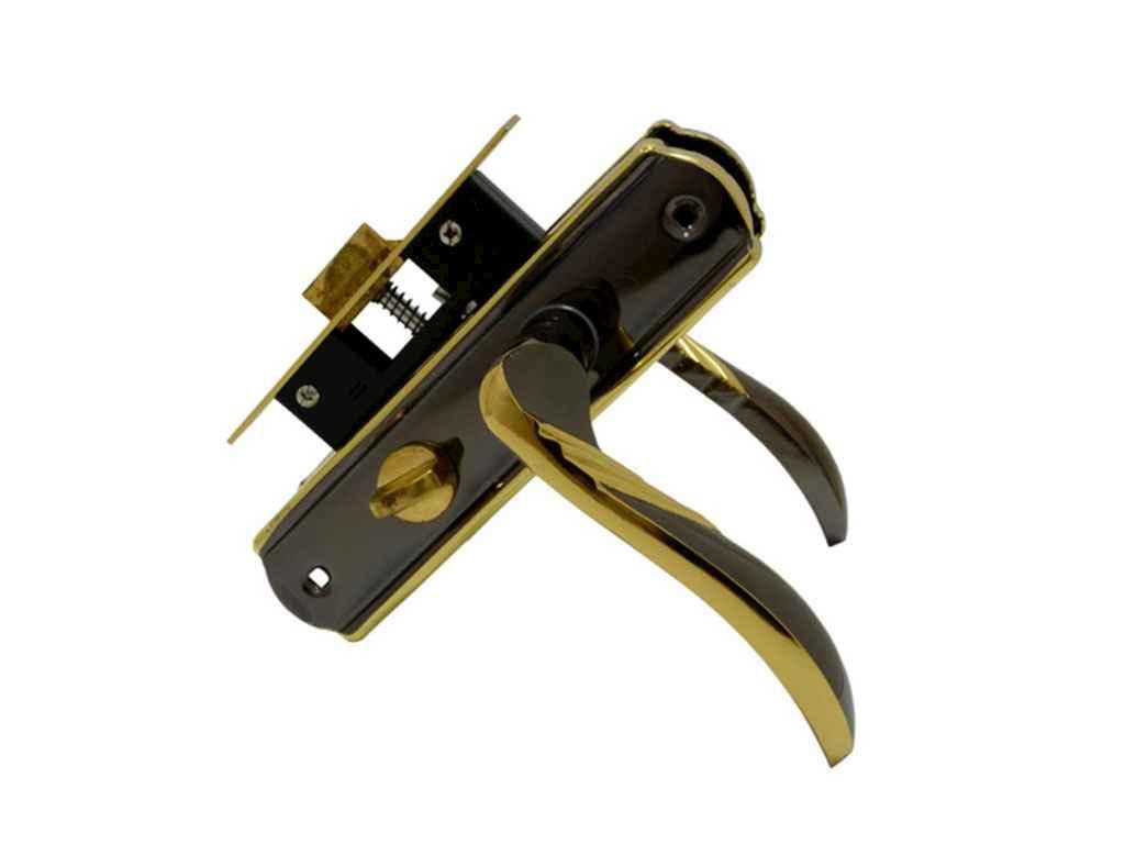 Комплект ручок з клямкою сатин/золото BK 23А BN/GP (BK33-H28) ТМ ФУРОР BP, фото 1