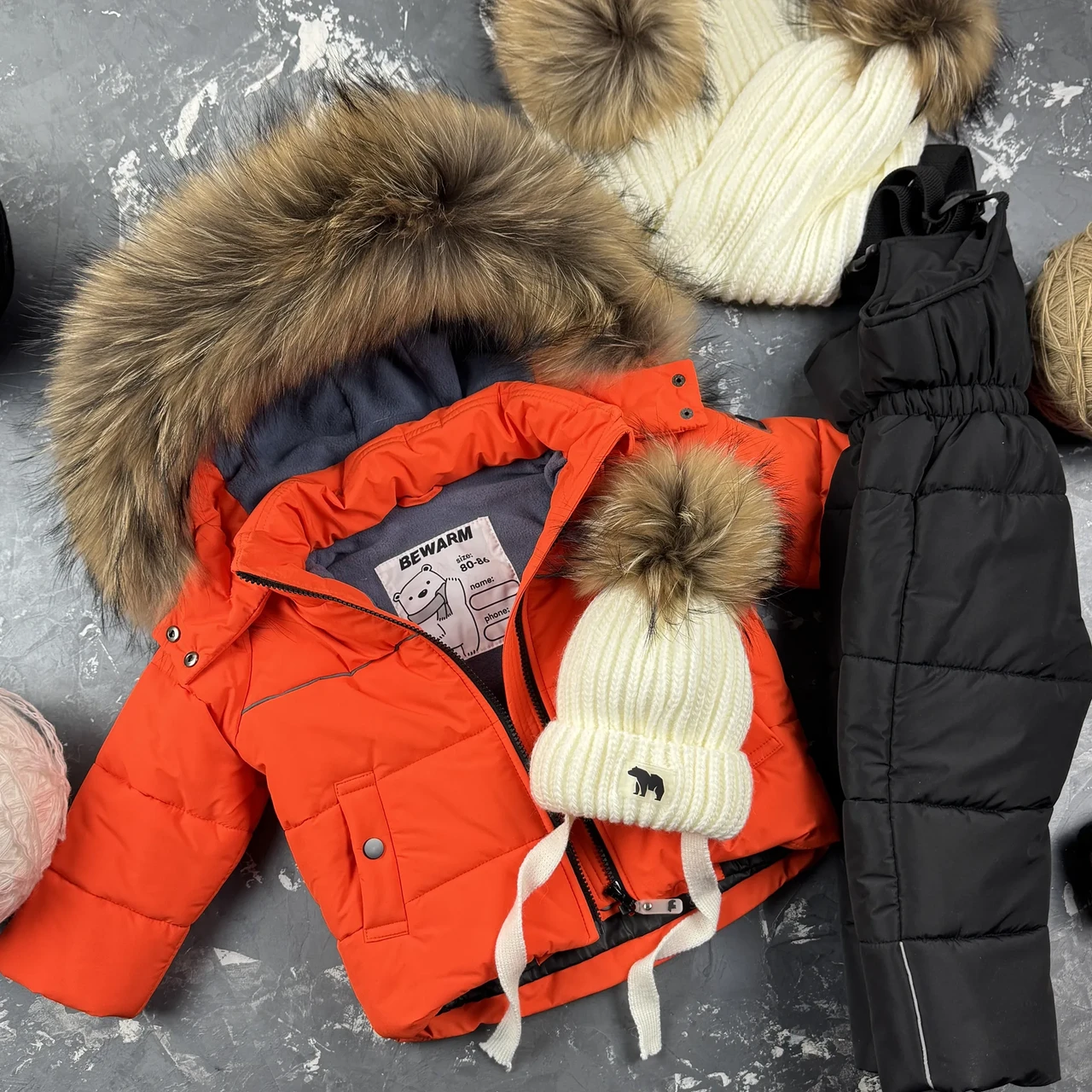 Комбінезон зимовий дитячий роздільний BEWARM Umka Black-Orange