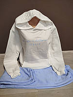 Жіночий утепленний спортивний костюм "Італія" двійка штани та худі 44-50 розміри білий блакитний