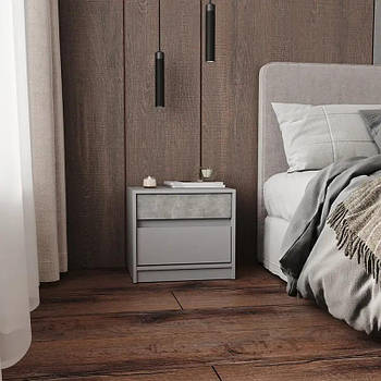 Тумба приліжкова Еверест Стайл-500 50,2х39х44,2 см Кашемір/Бетон (DTM-071155)