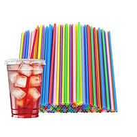 Трубочки Ø3 мм 25 см для мохіто та коктейлів різнокольорові, пластикові, соломинки для коктейлів та соків 500 штук