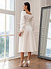 Класичне жіноче плаття-міді Polina з довгим рукавом на свята та важливі події, молочно-біле, фото 6