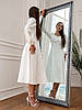 Класичне жіноче плаття-міді Polina з довгим рукавом на свята та важливі події, молочно-біле, фото 4
