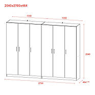 Шафа для одягу Doros Промо Сірий 3+3 ДСП 270х48х204 DRS-011629 (80737768), фото 7
