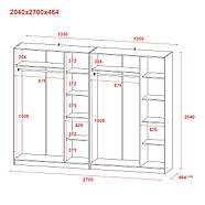 Шафа для одягу Doros Промо Сірий 3+3 ДСП 270х48х204 DRS-011629 (80737768), фото 8