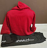 Костюм утеплений з начосом на флісі для хлопчика підлітка Ієрогліф на 13-18 років куртка штани чорний, фото 8