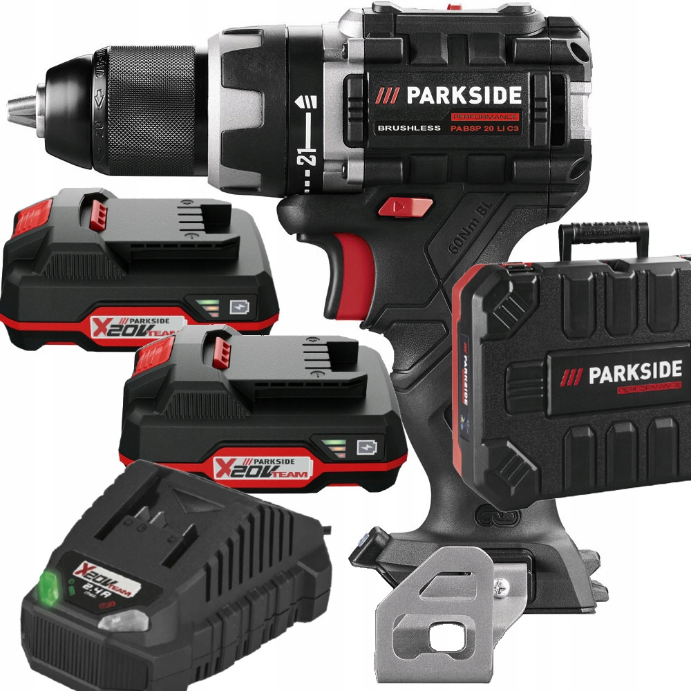 Дриль-шуруповерт PARKSIDE PERFORMANCE PABSP 20-LI C4 з акумулятором 2ah 2шт, фото 1