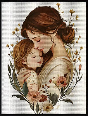 Набір для вишивання за нанесеною на канву схемою "Матерінська любов".AIDA 14CT printed, 30*40 см