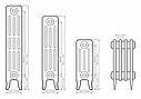 Дизайнерська батарея чавунна Classik М 300, фото 2