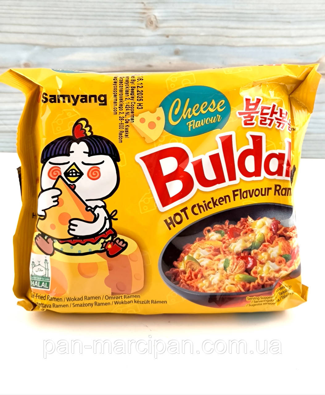 Локшина швидкого приготування SamYang Buldak Hot Chicken Ramen Cheese Flavour 140 г, фото 1