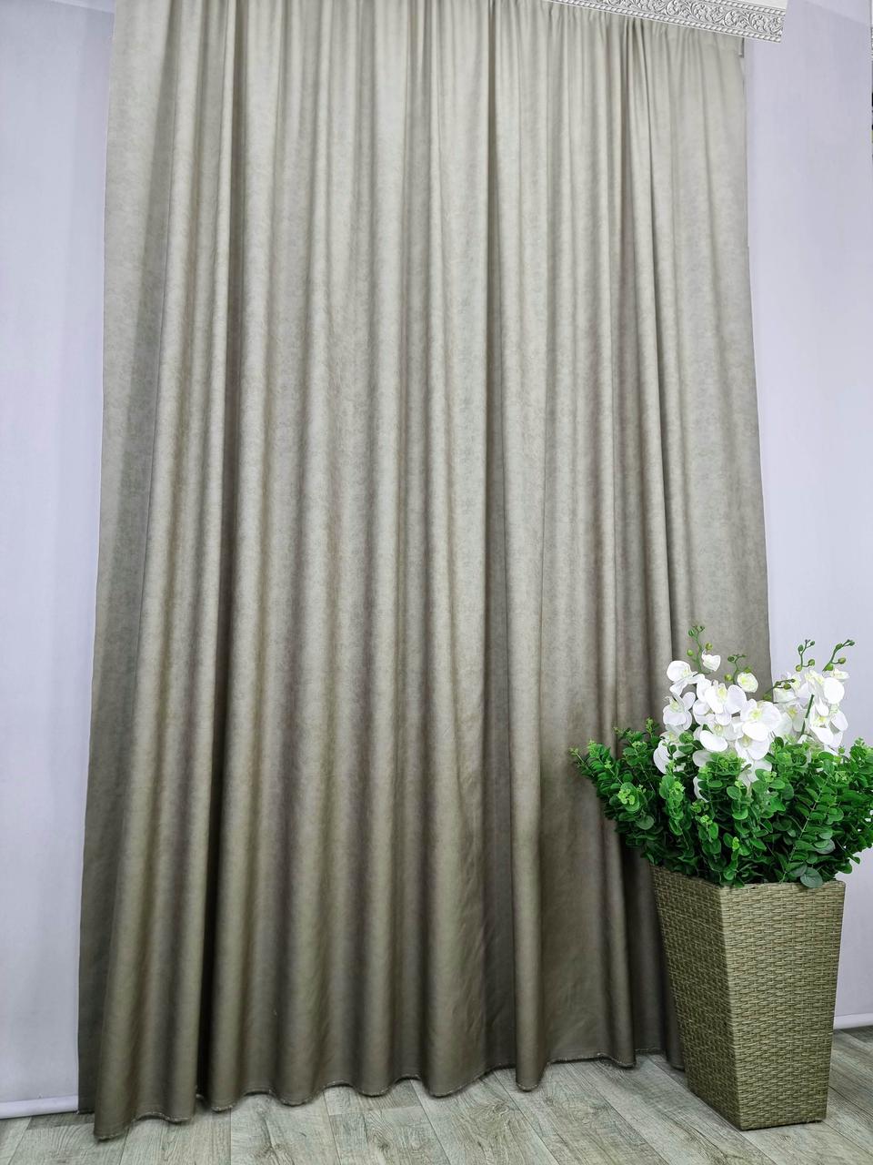 Готові Портьєри дімаут "Камбоджа" Олива градієнт, 2шт 150х270см