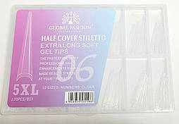 Гелеві типси 5XL екстра довгі, стилет на вільний край, 120 шт, №10