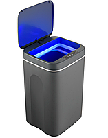 Сенсорне сміттєве відро для сміття автоматичне 16 л розумне смарт сіре чорне Контейнер з автоматичною кришкою із сенсором датчиком
