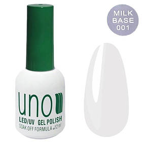 Молочне базове покриття UNO Milk Base для нігтів 12 мл. 001
